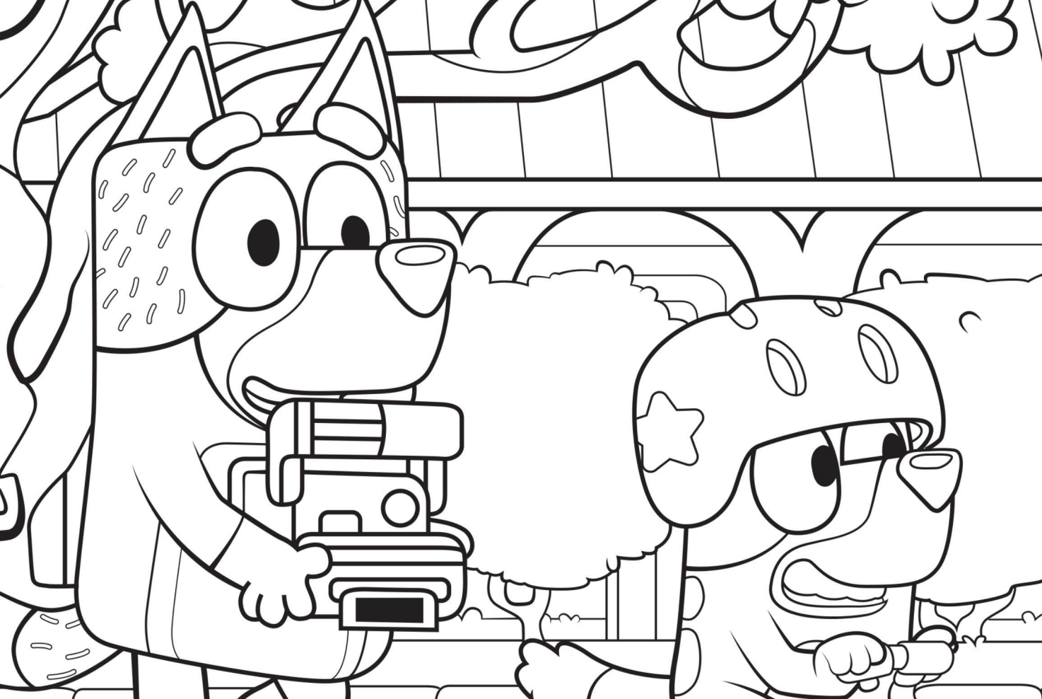 Bluey Bike Ride – Colouring In Page